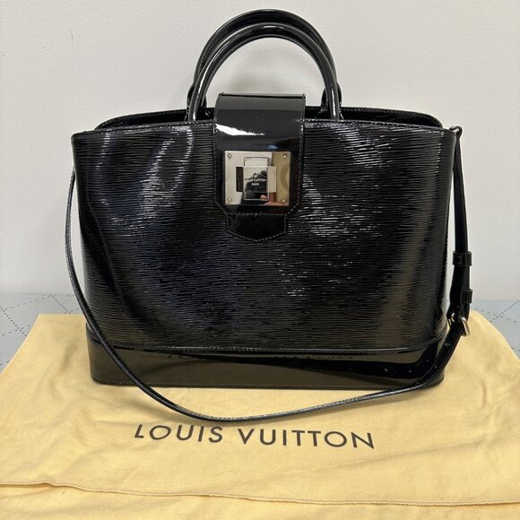 Louis Vuitton Mirabeau Handbag Electric Epi Leather GM Black-Gorgeous! - Picture 1 of 7